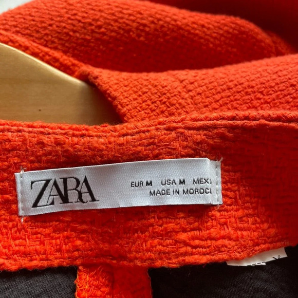 Zara Rhinestone  Jewel Button Blazer & Skirt Set Orange Size Medium Blogger Fav - Picture 16 of 16